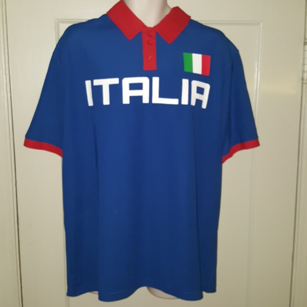 NWOT - Fifth Sun Italia Polo Mens Blue Shirt Sz XL